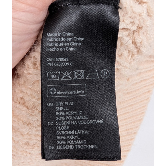 H & M Womens Oatmeal Chunky Knit Oversized Fisherman Classic Preppy Sweater SML - Picture 6 of 8